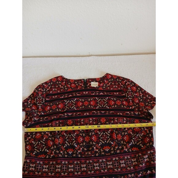 Chico's Floral Striped Print Short Sleeve Dress Knee Length Size 3  XL Stretch - Picture 11 of 15